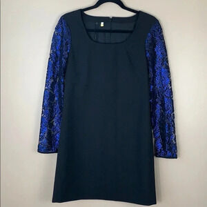 NWT 4C black and blue long sleeve dress sz 2
